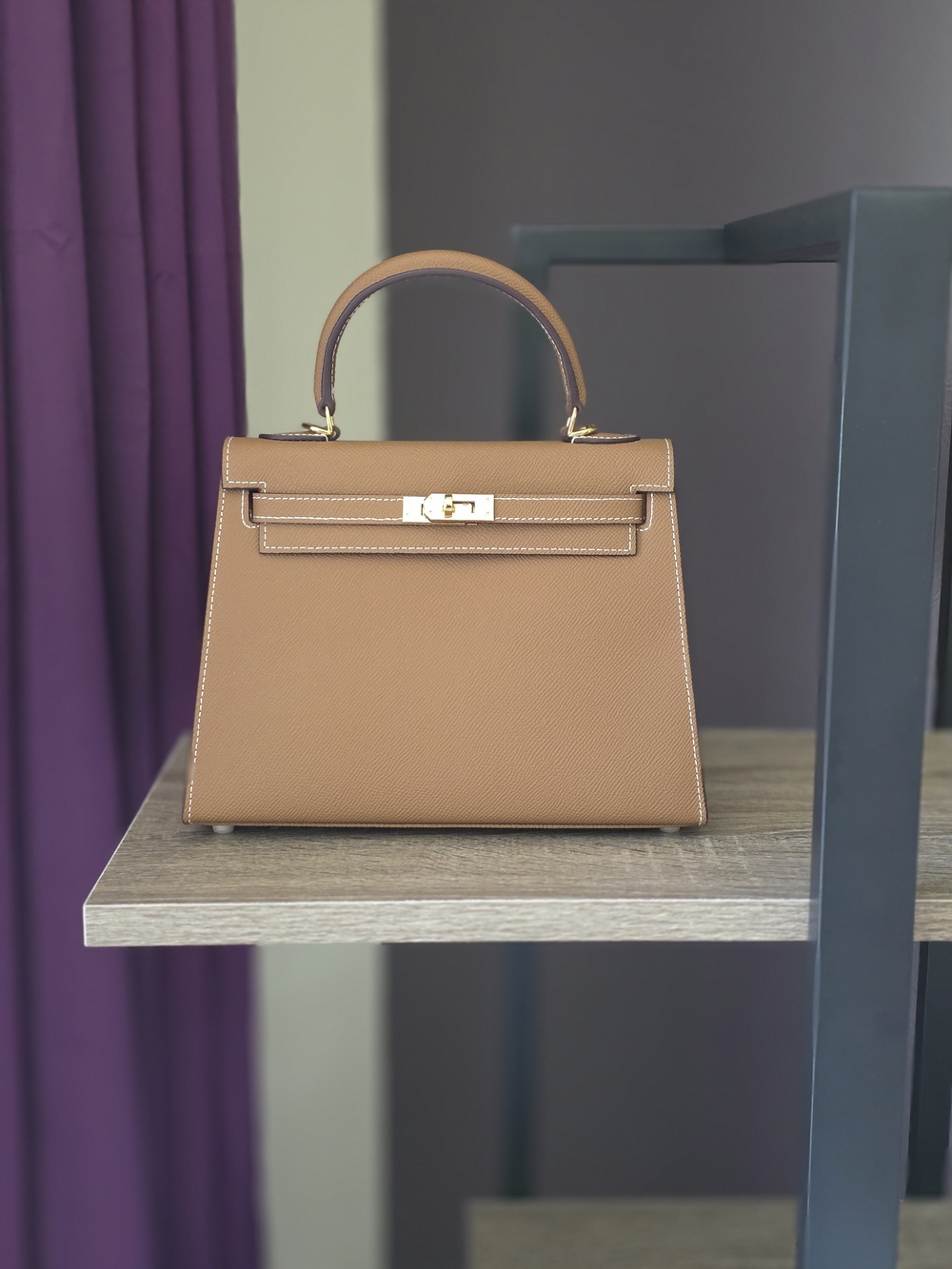 Inspired Togo Leather Top-Handle Bag